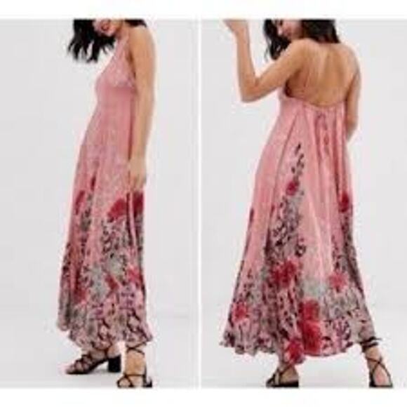 FREE PEOPLE Embrace It Maxi Dress Size XS Pink FLORAL FEMININE ROMANTIC - Picture 8 of 8